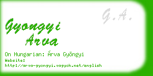 gyongyi arva business card